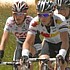 Andy Schleck, Frank Schleck and Kim Kirchen during stage 5 of the Tour de Suisse 2008